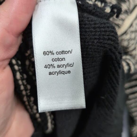 Maurices Cowl Neck Tunic Sweater XL Chunky Thick Warm Geometric Black Tan Soft - Picture 8 of 10